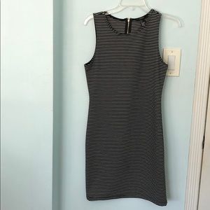 Black and white striped dress